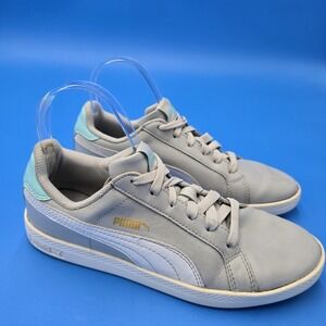 Puma~Womens US Sz 8 VIKKY Gray Leather Low‎ Top Lace Up Sneakers Casual Shoes